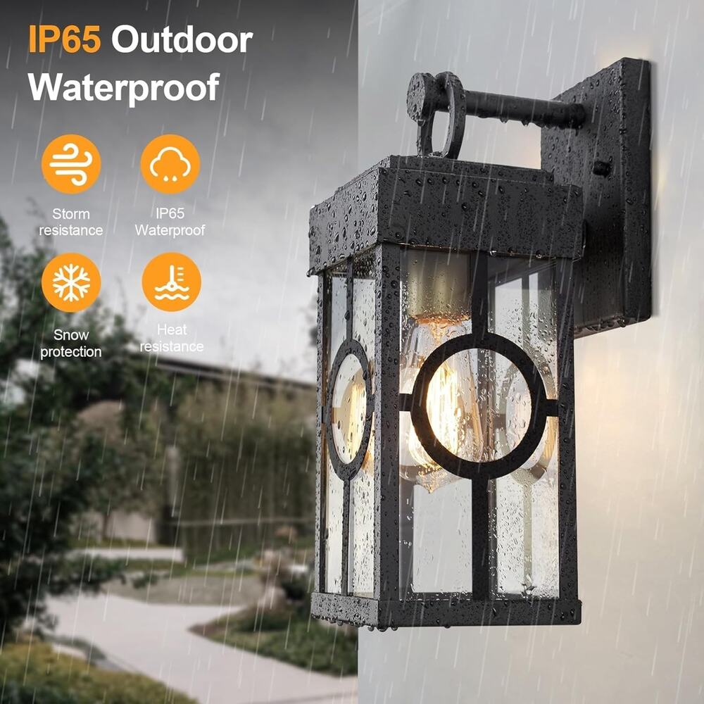 ALVIME Outdoor Wall Light Fixtures, 13 Inch Exterior Wall Lanterns, Waterproof P - Picture 2 of 5